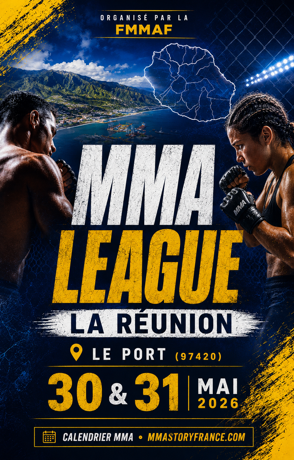 Affiche MMA League Régionale FMMAF La Réunion au Port les 30 et 31 mai 2026