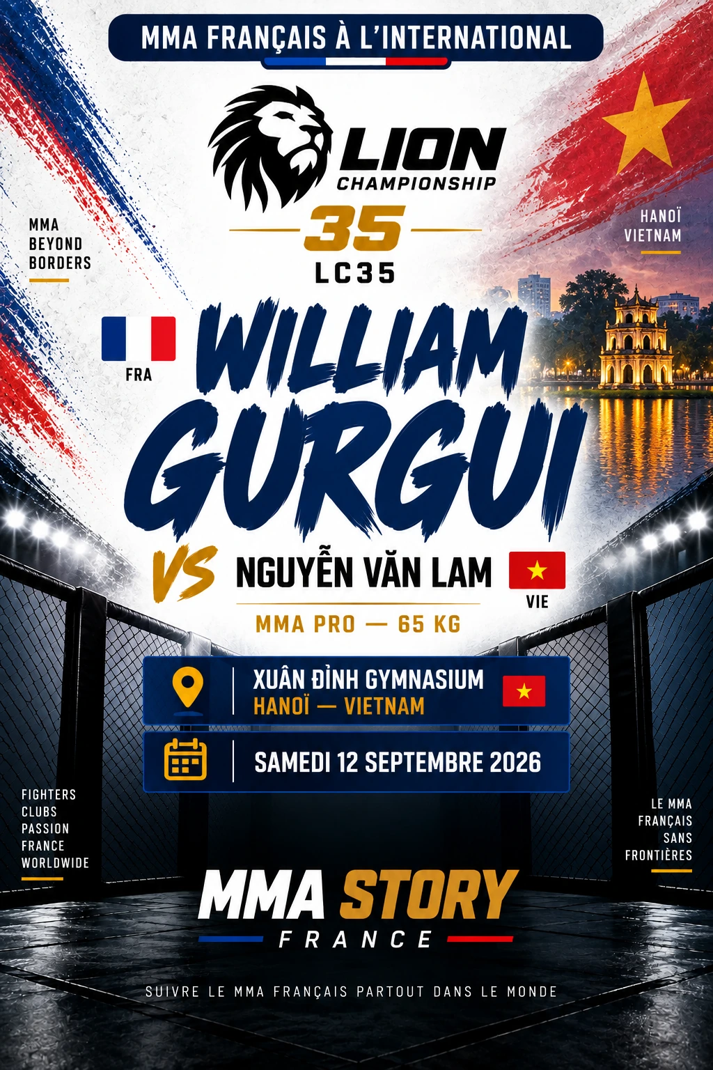 William Gurgui vs Nguyễn Văn Lâm au Lion Championship 35 à Hanoï le 12 septembre 2026